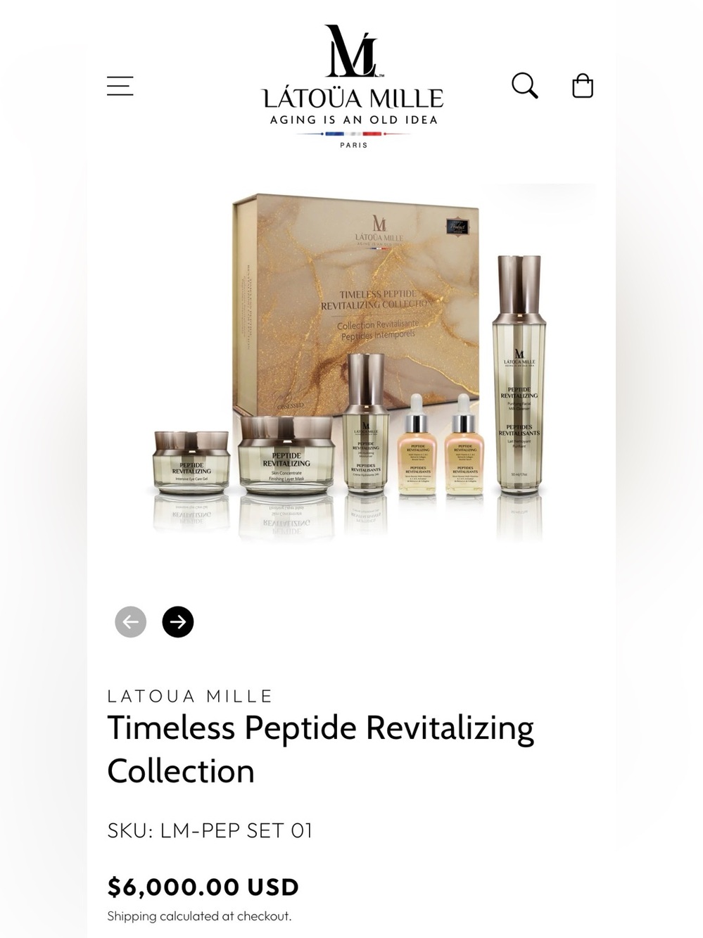 Latoua Mille Timeless Peptide Revitalizing Collection